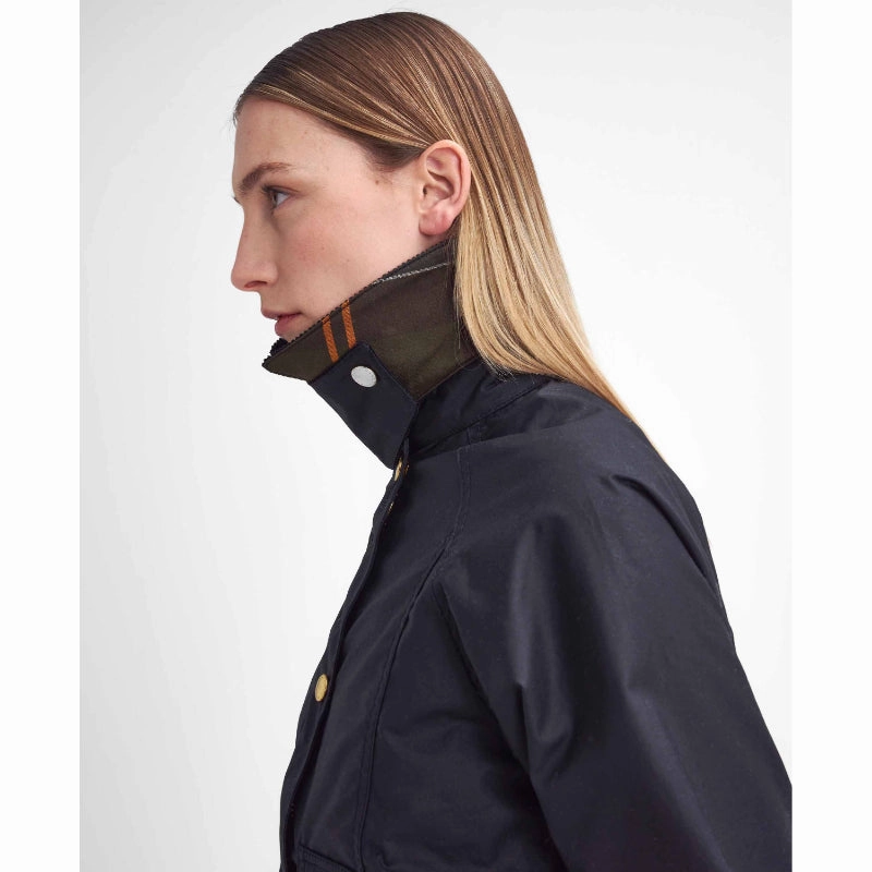 Barbour Cropped Beadnell Ladies Wax Jacket - Black/Classic Hot Sale Frenzy Today Only Discount Alert
