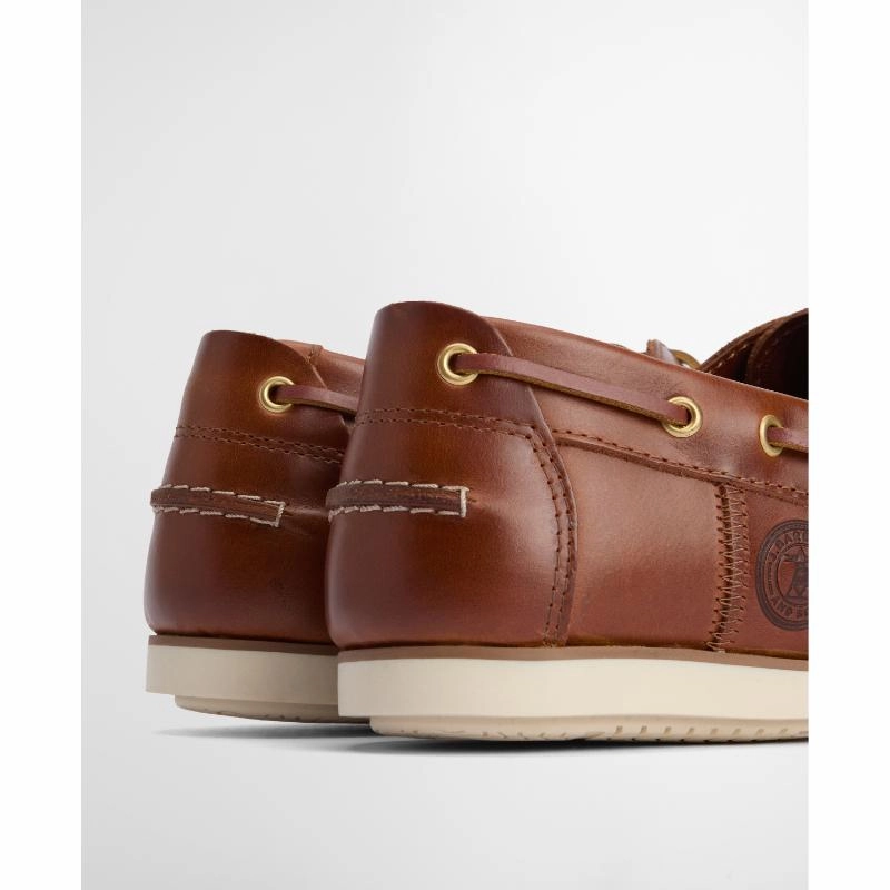 Barbour Wake Leather Mens Boat Shoe - Cognac Sweet Deal Inside