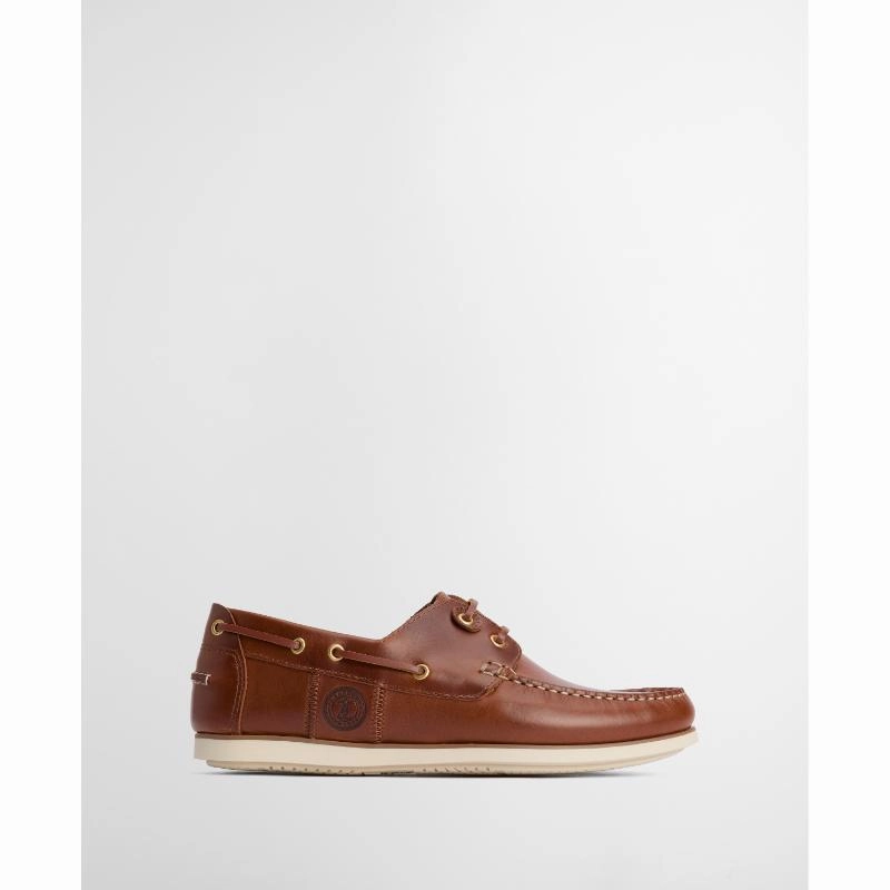 Barbour Wake Leather Mens Boat Shoe - Cognac Today Only Special Save Today Event