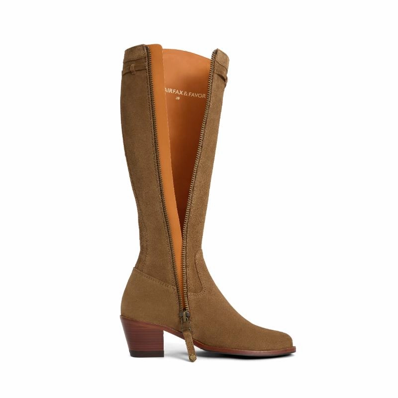 Shop Smart Deals Fairfax & Favor Heeled Kimberley Ladies Suede Boot - Tan