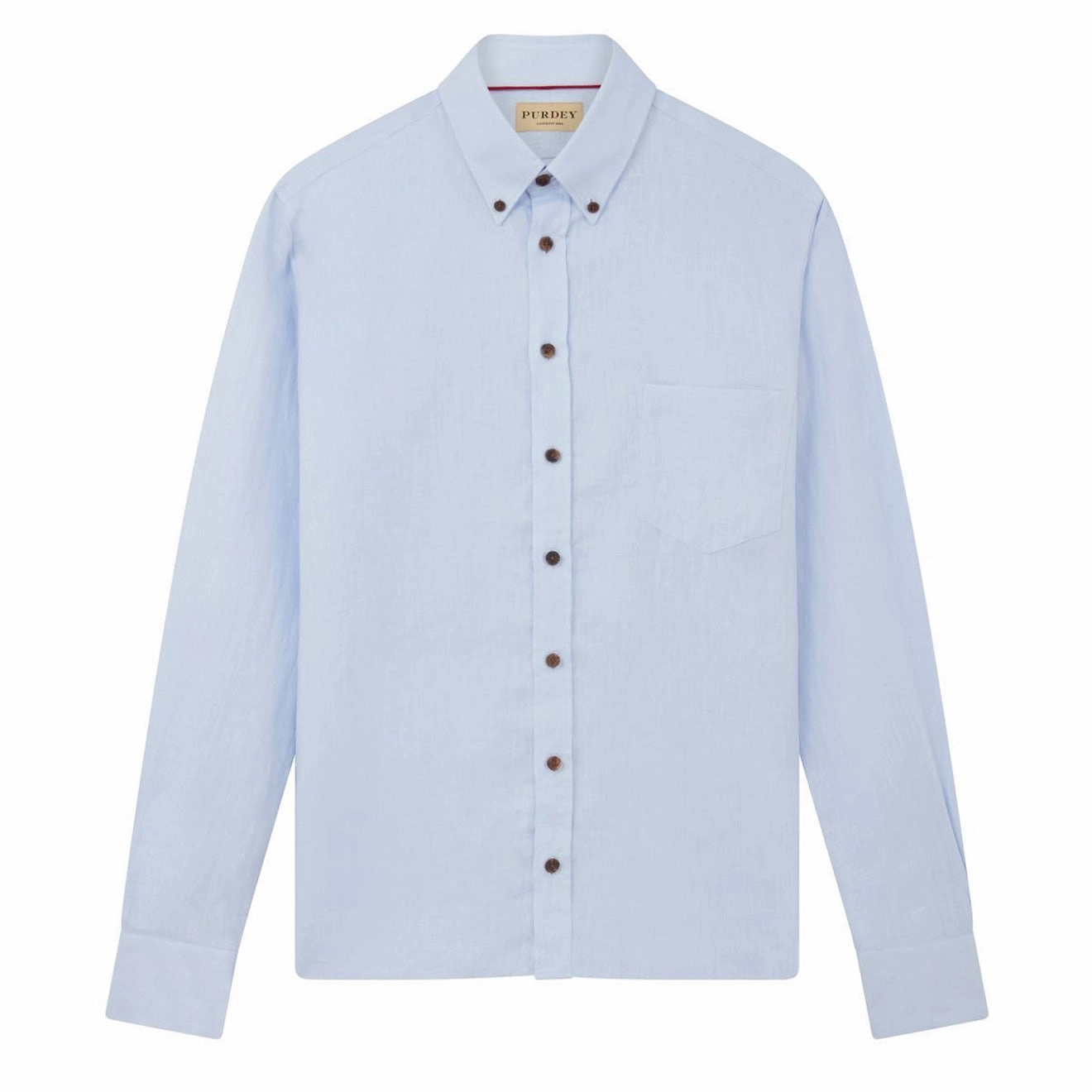 James Purdey Linen Button Down Collar Shirt Lilac Grab Your Deal Today