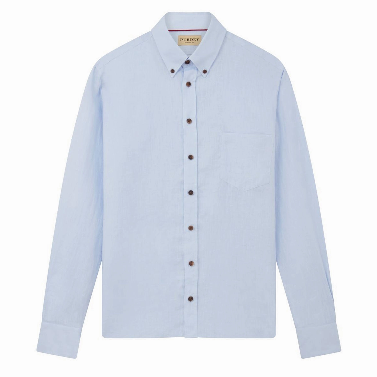 James Purdey Linen Button Down Collar Shirt Lilac Clearance Event Today