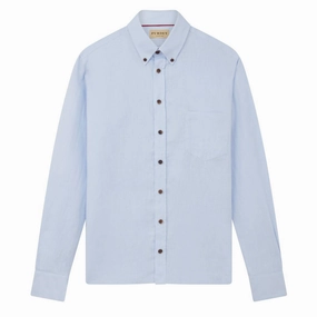 James Purdey Linen Button Down Collar Shirt Lilac Online Exclusive Steal