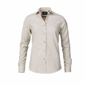Best Price Today Laksen Cali Ladies Cotton & Wool Tattersall Shirt - Bordeaux