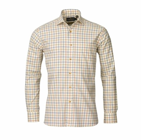 Hot Offer Event Laksen Woody Mens Tattersall Shirt - Denim/Orange/Khaki