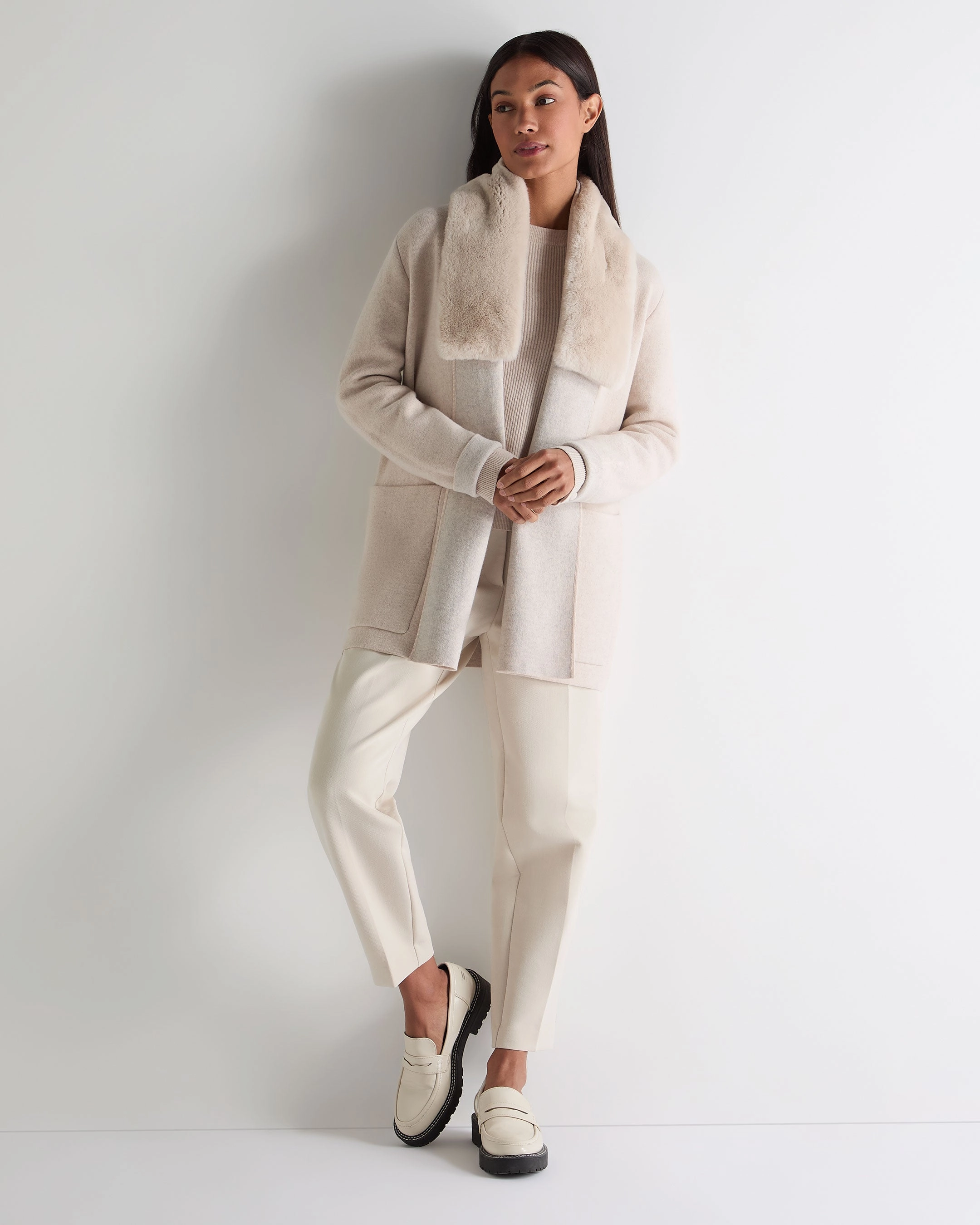 Women'S Milano Cashmere Cardigan Ecru White Grab Your Deal Today Sale Ending Soon