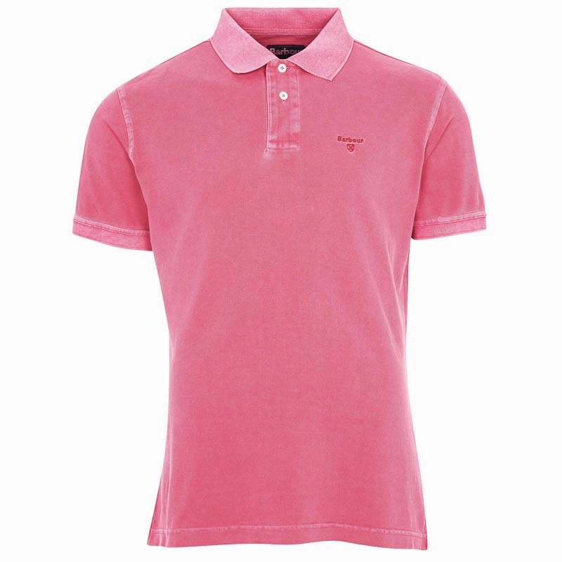 Barbour Washed Sports Mens Polo Shirt - Fuscia Save Big Today Shop Grab Savings