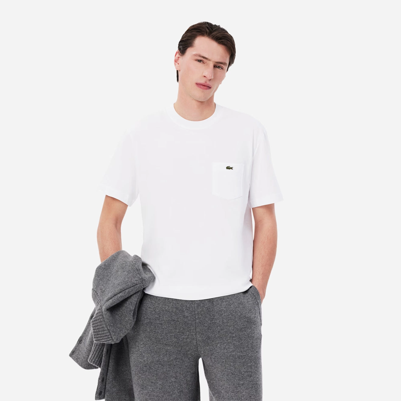 Lacoste Cotton T-Shirt With Breast Pocket White Today Only Hot Sale