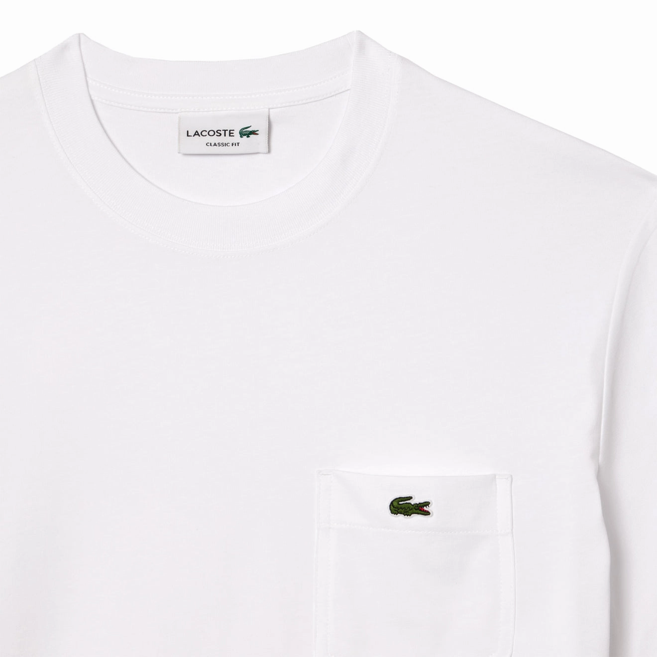 Clearance Event Alert Price Drop Alert Lacoste Cotton T-Shirt With Breast Pocket White