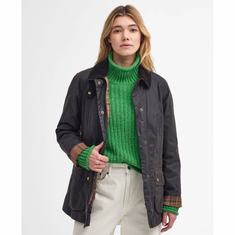 Barbour Beadnell Ladies Wax Jacket - Rustic Flash Offer Today
