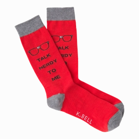 Mega Discount Today Sweet Deal Inside K.Bell Men'S Talk Nerdy To Me Crew Socks