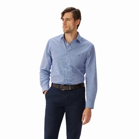 R.M.Williams Classic Mens Shirt - Blue Check Shop Smart Deals