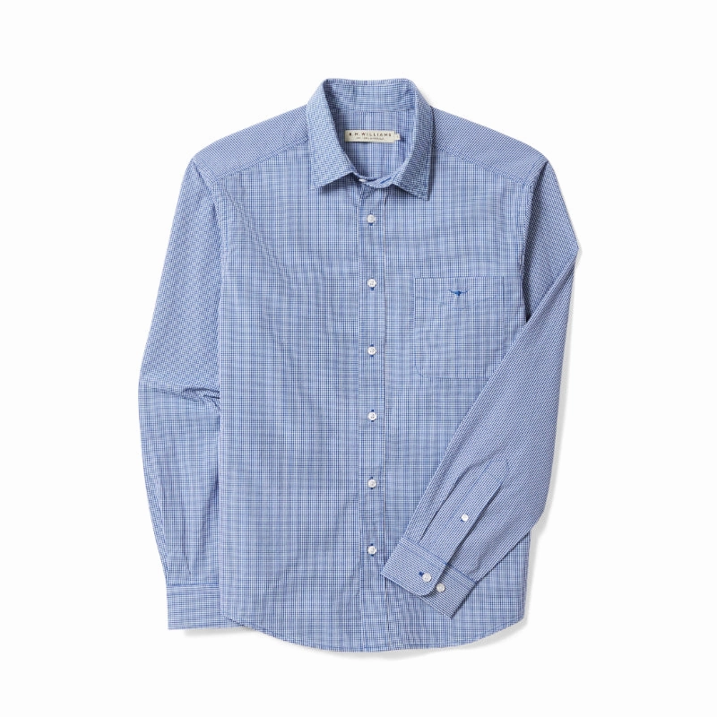 Limited Time Steal Special Occasion Discount R.M.Williams Classic Mens Shirt - Blue Check