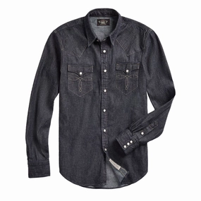 Rrl By Ralph Lauren Slim Fit Denim Western Shirt Rinse Shop Now Save Big Hot Sale
