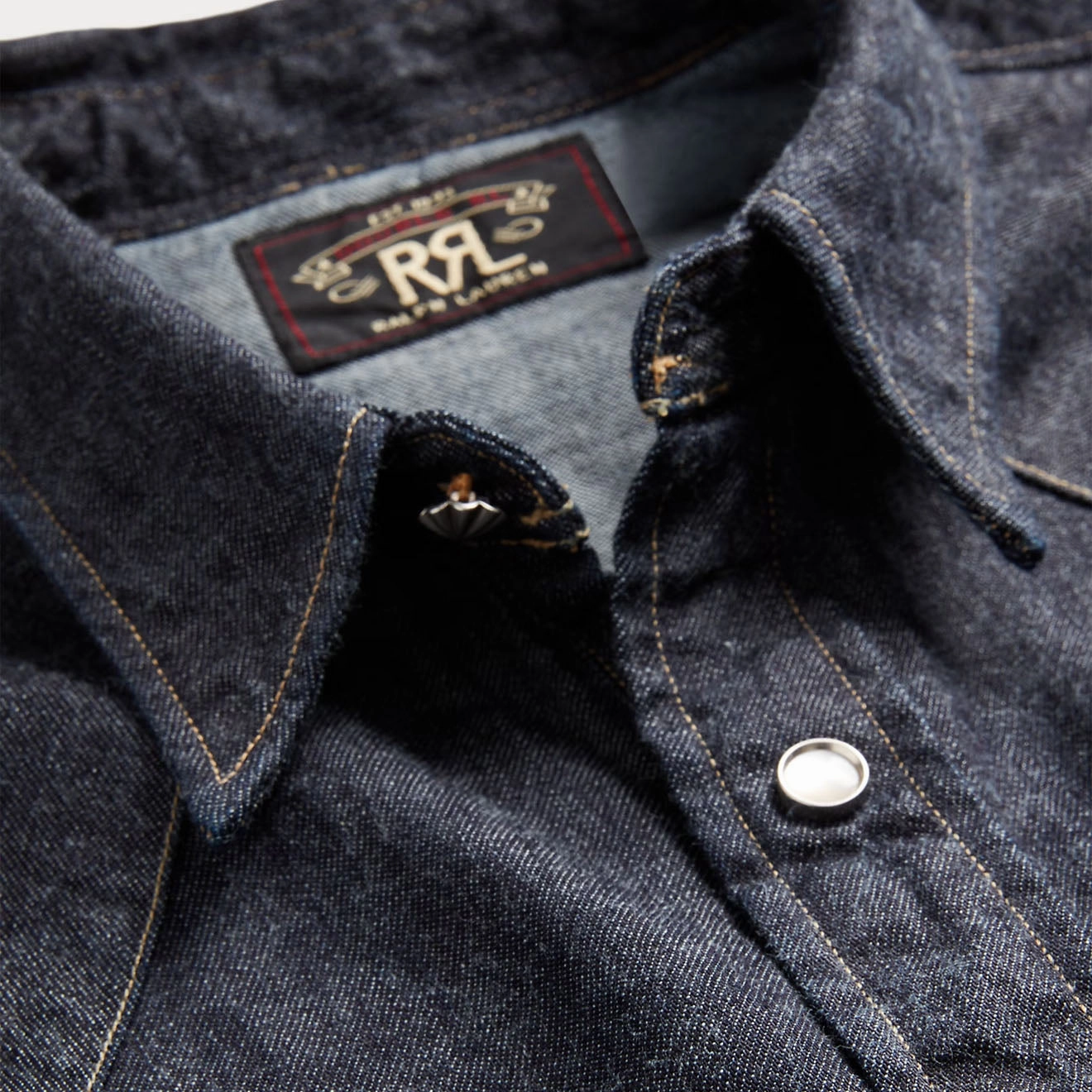 Rrl By Ralph Lauren Slim Fit Denim Western Shirt Rinse Dont Miss This Steal