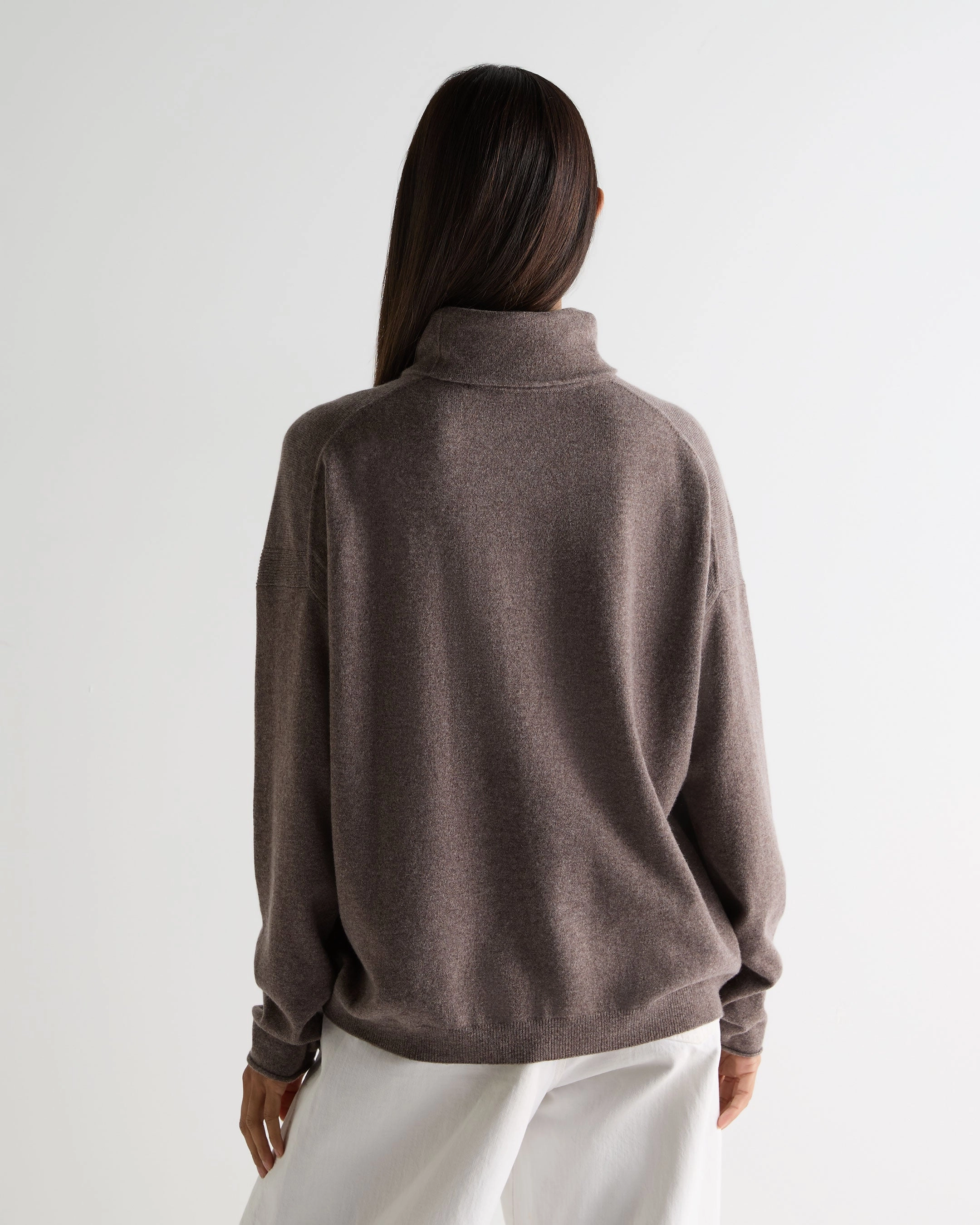 Women'S Victoria Turtle Neck Cashmere Jumper Otter Brown Gift Ideas Galore