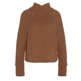 Barbour Womens Malton Knitted Jumper Old Gold Online Exclusive Steal Limited Time Discount