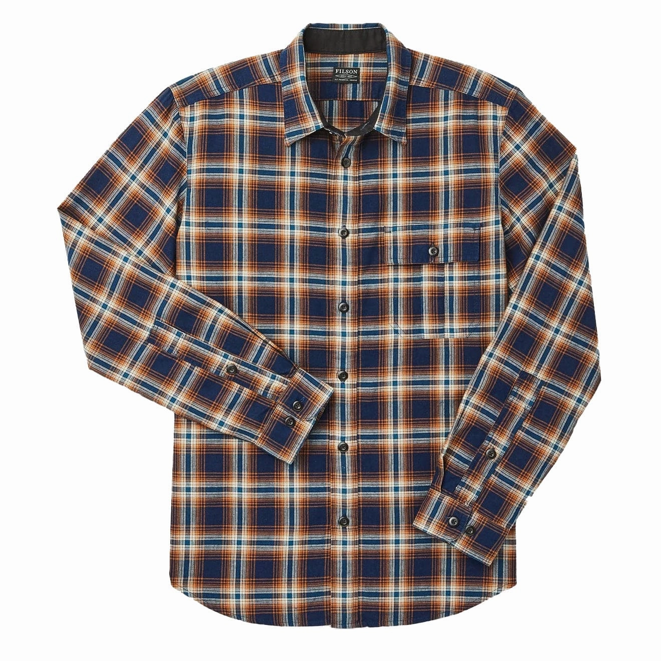 Filson Rustic Oxford Shirt Indigo Rust Hot Offer Event Instant Discount