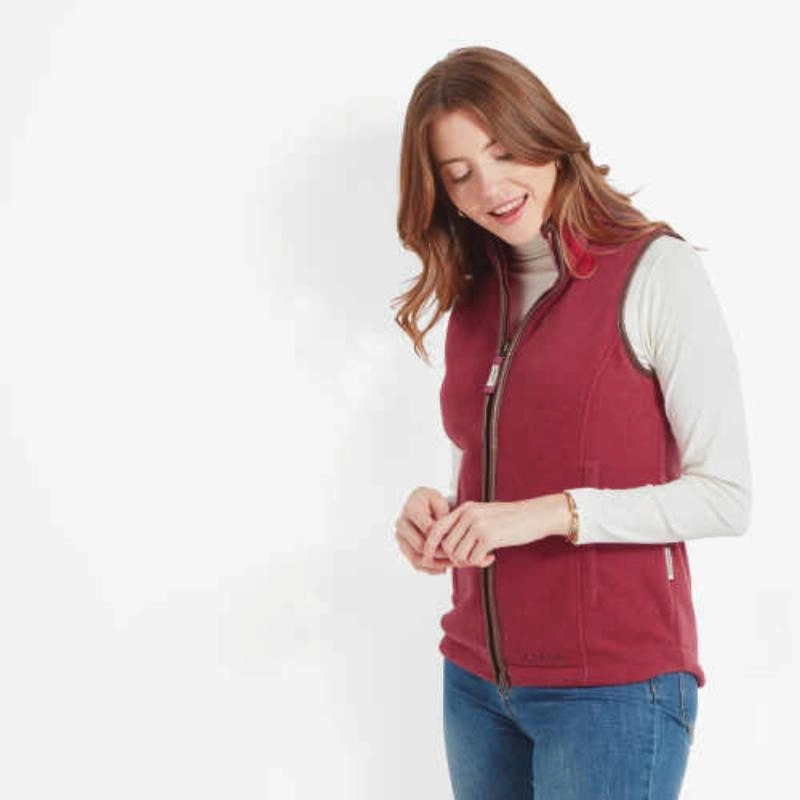 Schoffel Lyndon Ladies Fleece Gilet - Pomegranate Dont Miss This Deal