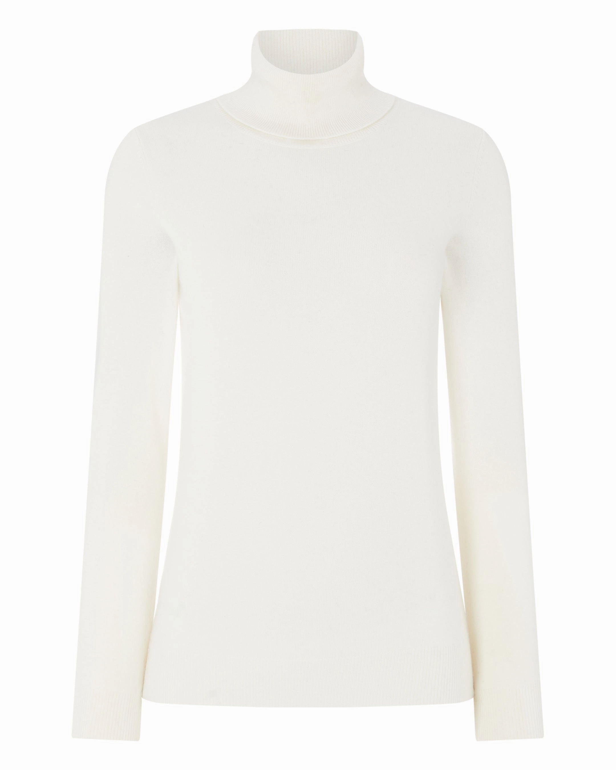 Hot Sale Alert Women'S Luna Roll Neck Cashmere Jumper New Ivory White