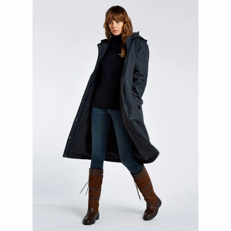 Hot Pick Deal Clearance Blowout Dubarry Alderford Ladies Long Waterproof Coat - Navy