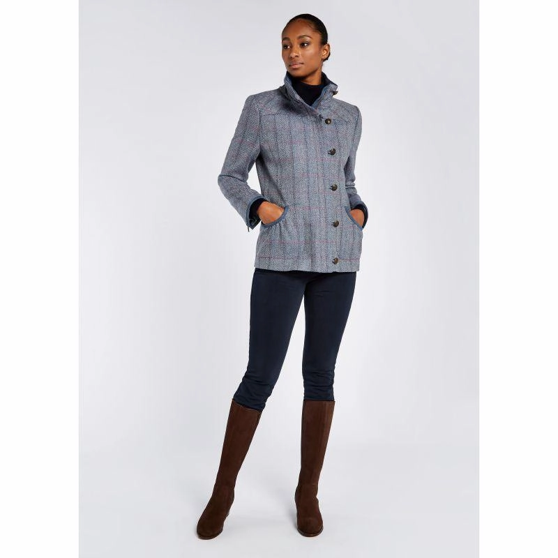MustShop Sale Dubarry Bracken Ladies Tweed Jacket - Denim Haze