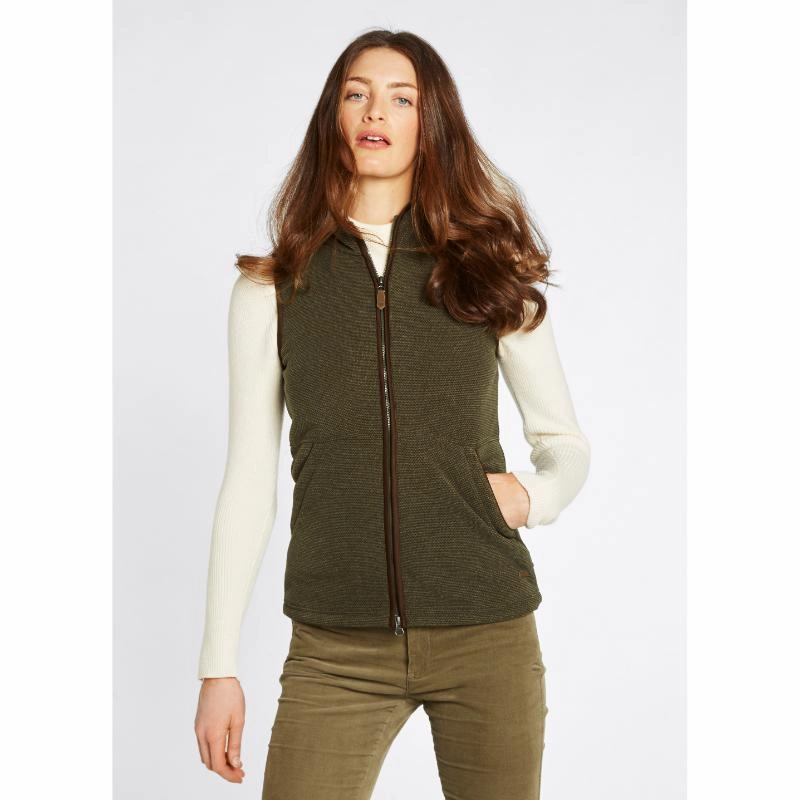 Dubarry Carbury Ladies Fleece Gilet - Olive Todays Hot Pick Price Slash Today