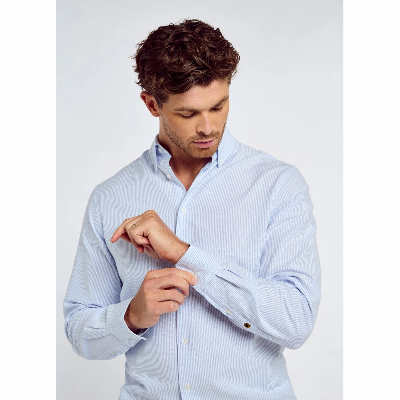 Dubarry Clontarf Mens Cotton Oxford Shirt - Blue Multi Daily Clearance Deal