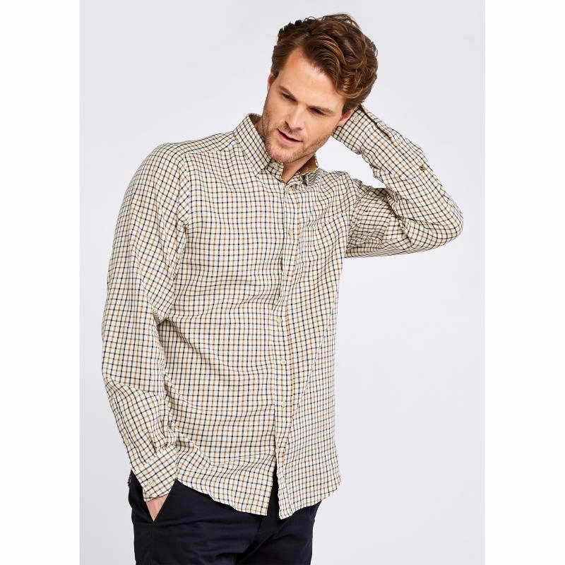 Dubarry Connell Mens Tattersall Shirt - Harvest Gold Best Seller Discount
