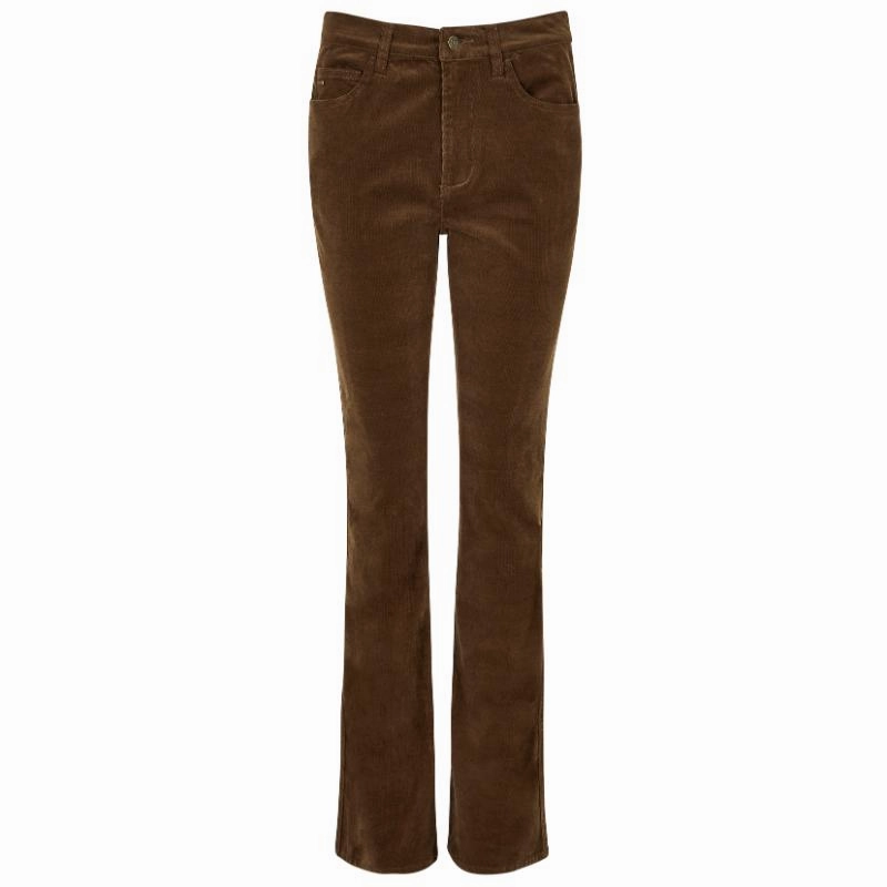 Dubarry Elderflower Ladies Stretch Pincord Bootleg Jeans - Mocha Grab It Fast