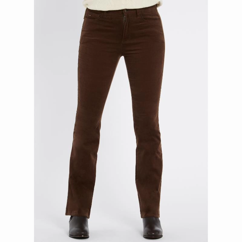 Dubarry Elderflower Ladies Stretch Pincord Bootleg Jeans - Mocha New Arrival Discount