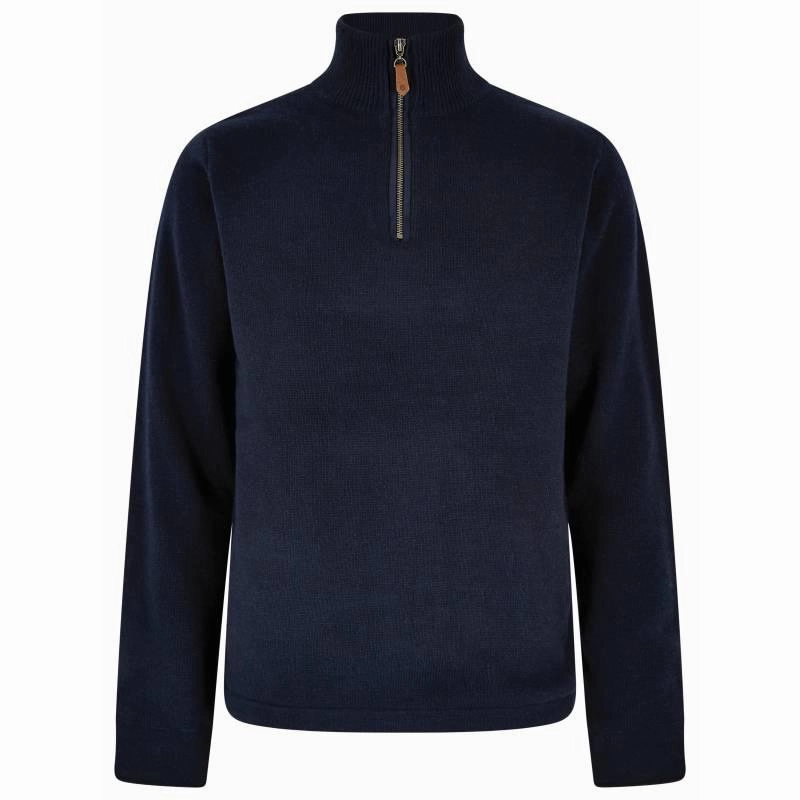 Dubarry Feeney Windproof Mens Zip Neck Jumper - Navy Best Seller Deal Flash Sale Now