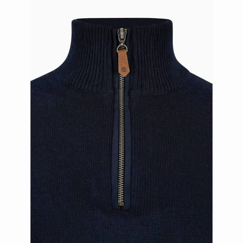 Dubarry Feeney Windproof Mens Zip Neck Jumper - Navy Exclusive Online Discount Online Exclusive Savings