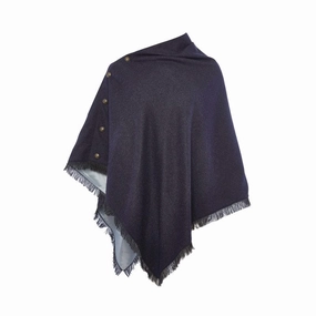Dubarry Hazelwood Ladies Tweed Poncho - Navy Online Exclusive Offer