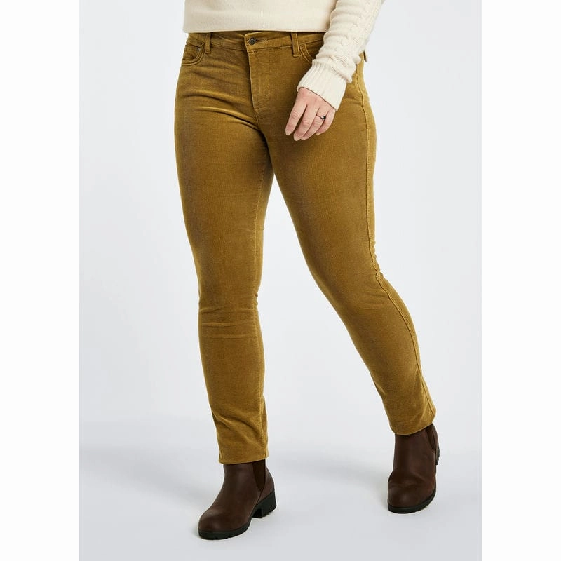 Price Drop Frenzy Dubarry Honeysuckle Ladies Stretch Pincord Jeans - Harvest Gold