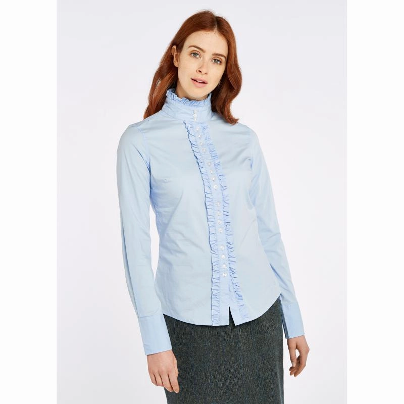 Dubarry Ladies Chamomile Ruffle Detail Shirt - Pale Blue Flash Discount Today Hot Offer Frenzy