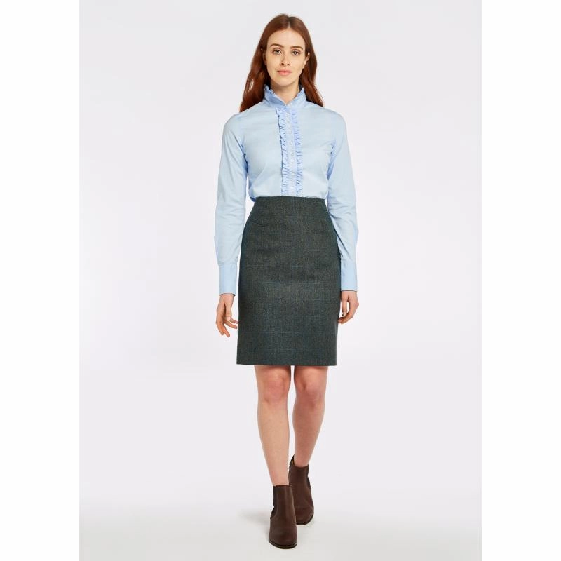 Dubarry Ladies Chamomile Ruffle Detail Shirt - Pale Blue Dont Miss Big Savings