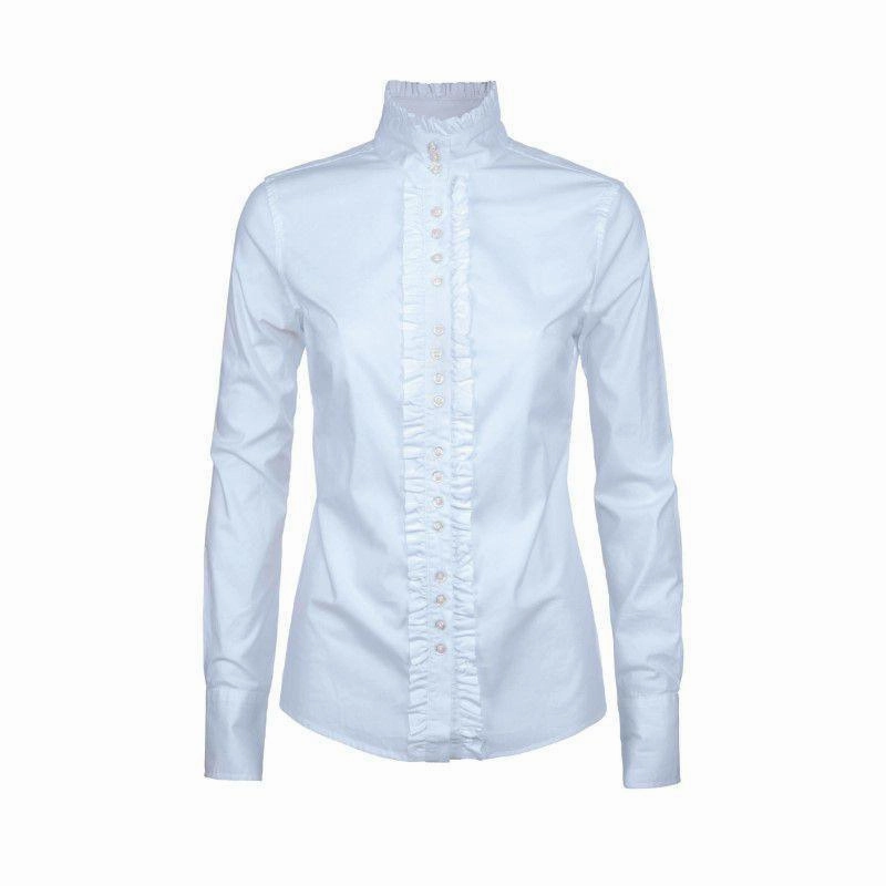 Dubarry Ladies Chamomile Ruffle Detail Shirt - Pale Blue Hot Sale Alert