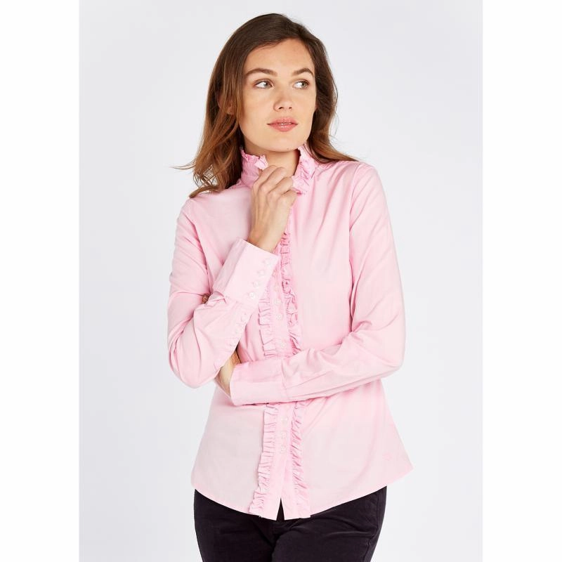 Dubarry Ladies Chamomile Ruffle Detail Shirt - Pale Pink Today Only Offer