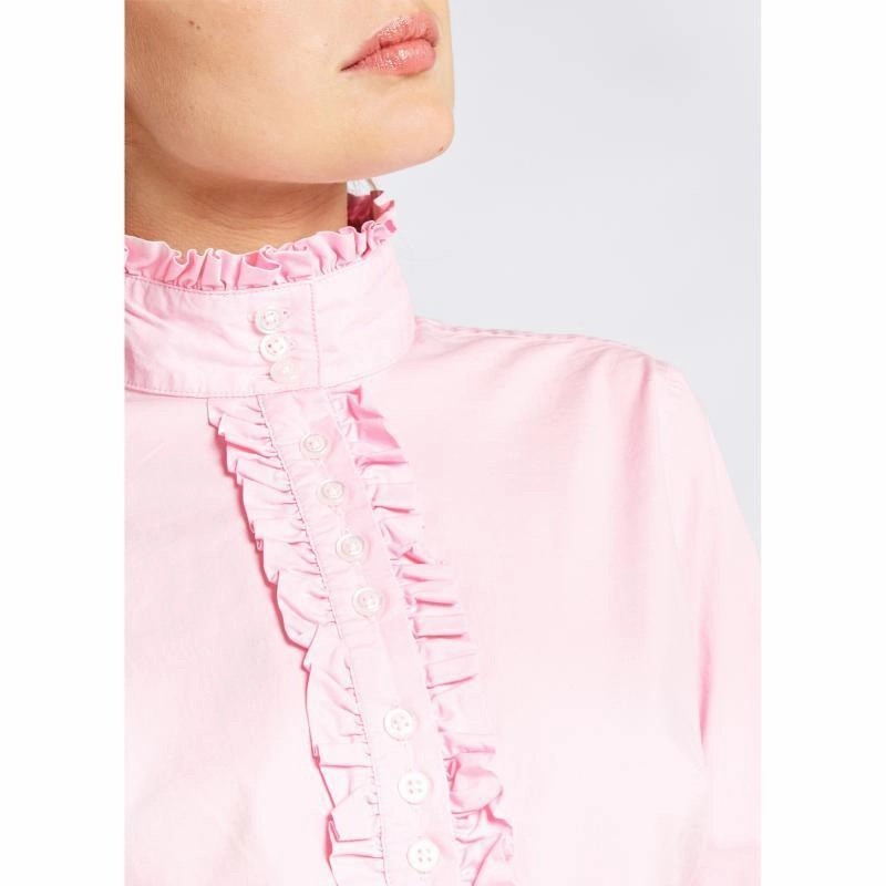Dubarry Ladies Chamomile Ruffle Detail Shirt - Pale Pink Today Only Offer Limited Time Steal