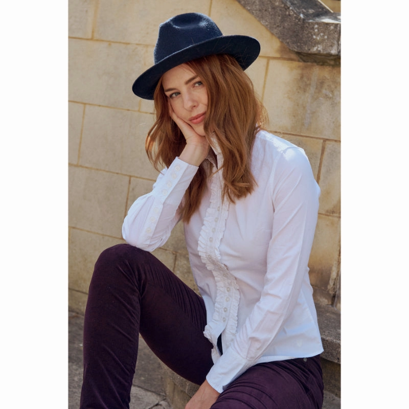 Dubarry Ladies Chamomile Ruffle Detail Shirt - White Limited Stock Hot Deal Exclusive Hot Pick