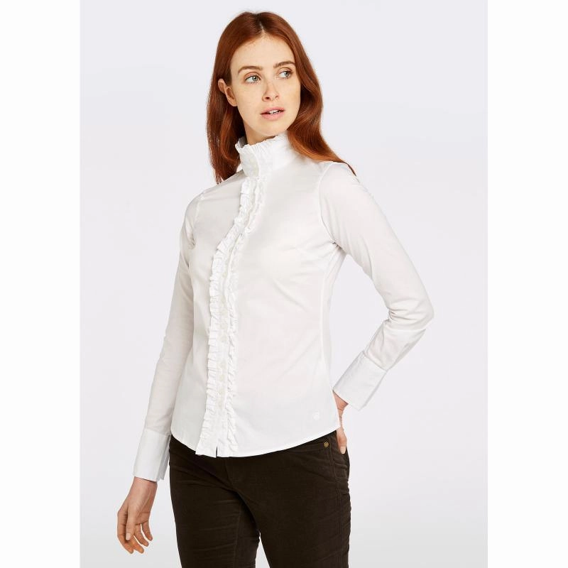 Dubarry Ladies Chamomile Ruffle Detail Shirt - White Trending Now Discount Exclusive Hot Pick