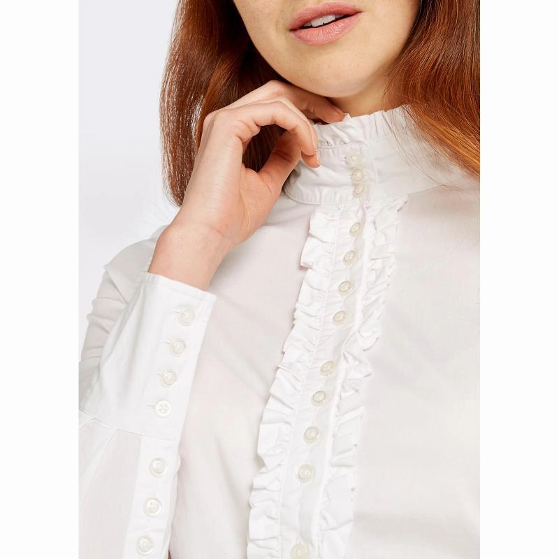 Dubarry Ladies Chamomile Ruffle Detail Shirt - White Dont Miss Todays Deal
