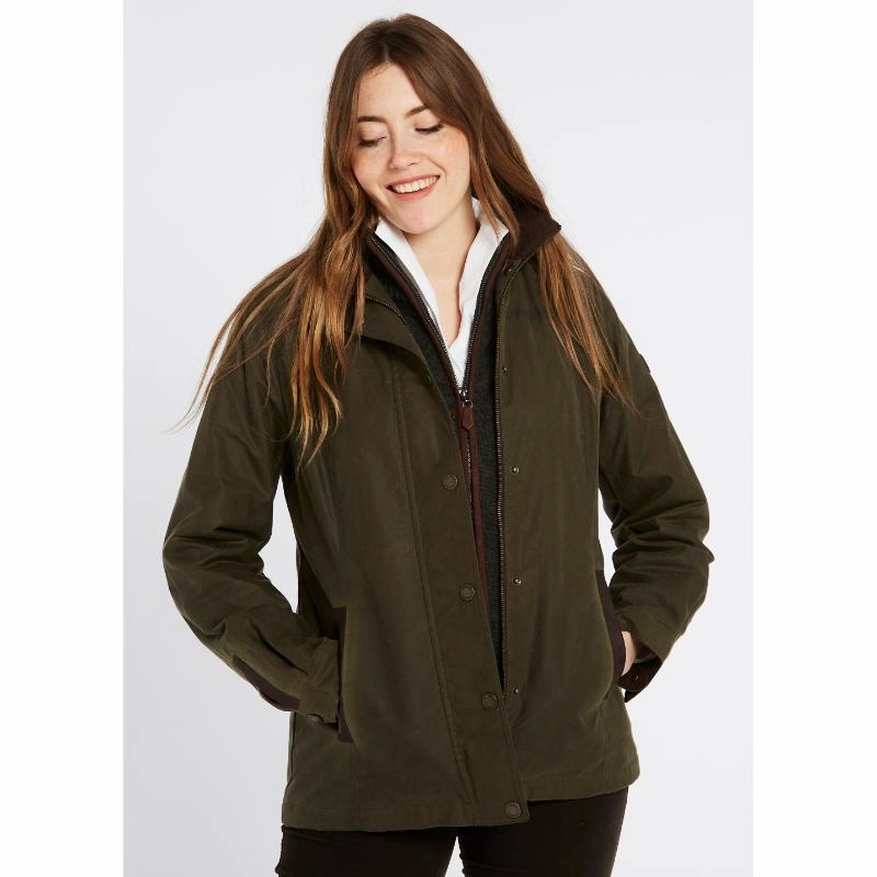 EndofWeek Deals Dubarry Mountrath Ladies Waxed Jacket - Fennel