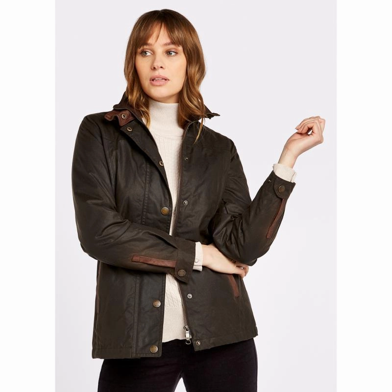 Dubarry Mountrath Ladies Waxed Primaloft Jacket - Olive Big Hot Sale