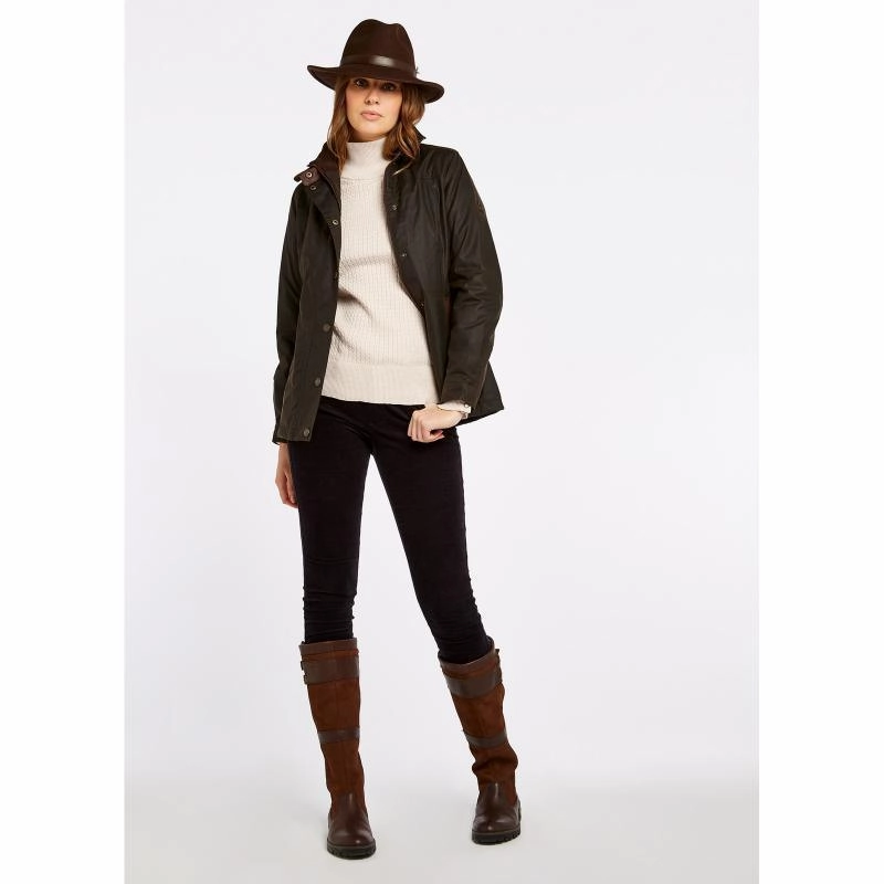 Limited Stock Hot Deal Dubarry Mountrath Ladies Waxed Primaloft Jacket - Olive