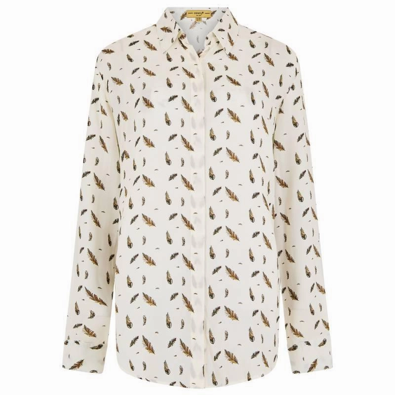 Clearance Savings Now Dubarry Orchard Feather Print Ladies Viscose Shirt - Cream