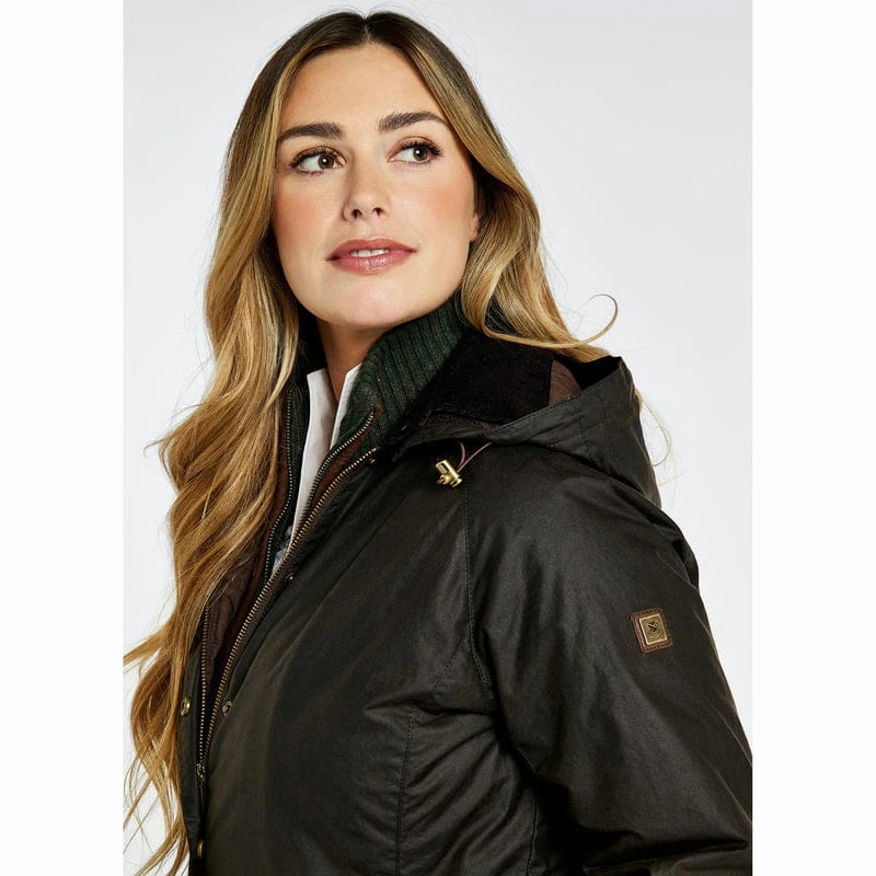 Special Price Offer Dubarry Redington Wax Ladies Coat - Verdigris
