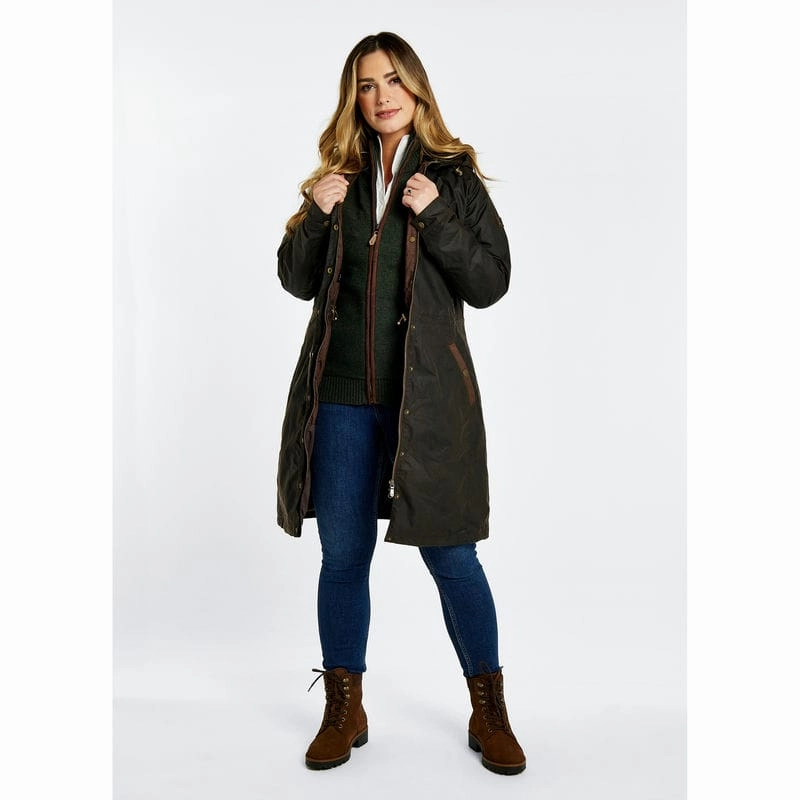 Dubarry Redington Wax Ladies Coat - Verdigris Grab Your Savings