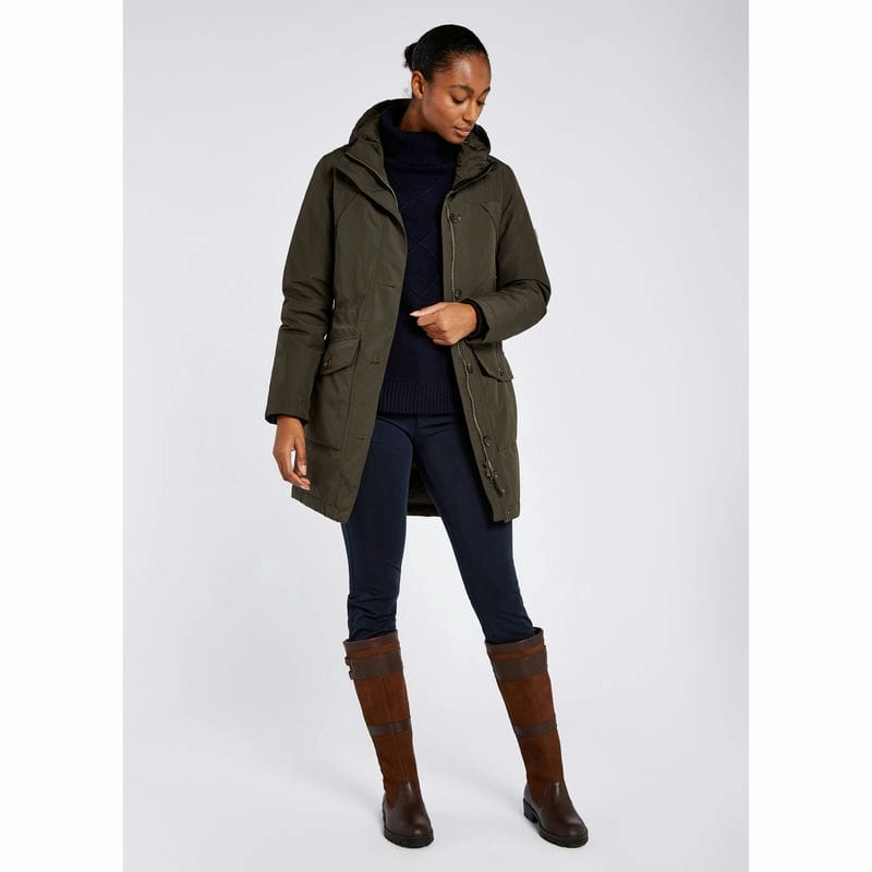 Today Only Discount Alert Big Savings Alert Dubarry Sandford Ladies Down Waterproof Parka - Ivy